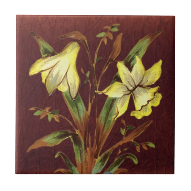 Sherwin & Cotton Barbotine Narcissus Repro #2 Tile (Front)