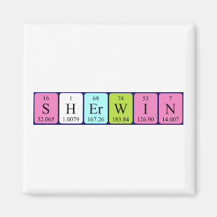 Sherwin periodic table name magnet
