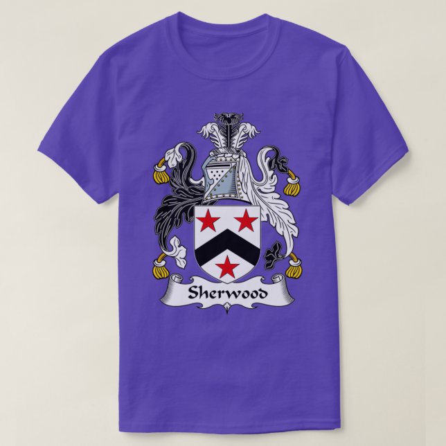 Sherwood Coat of Arms Family Crest  T-Shirt (Design Front)