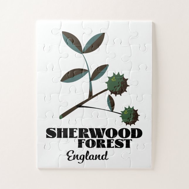 Sherwood Forest England travel poster Jigsaw Puzzle (Vertical)