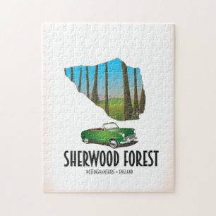 Sherwood Forest Nottinghamshire map Jigsaw Puzzle