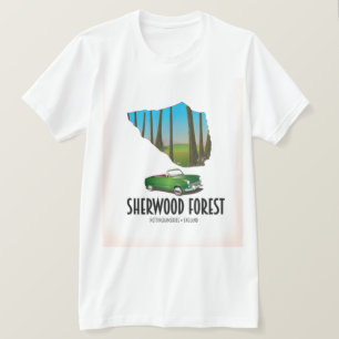 Sherwood Forest Nottinghamshire map T-Shirt