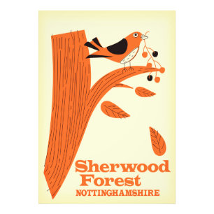 Sherwood Forest, Nottinghamshire travel poster