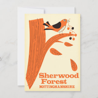 Sherwood Forest, Nottinghamshire travel poster Invitation