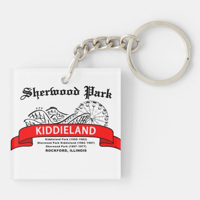 Sherwood Park Kiddieland, Rockford, IL. Amusement Keychain (Back)