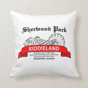 Sherwood Park Kiddieland, Rockford, IL. Amusement Throw Pillow