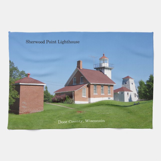 Sherwood Point Lighthouse kitchen towel (Horizontal)