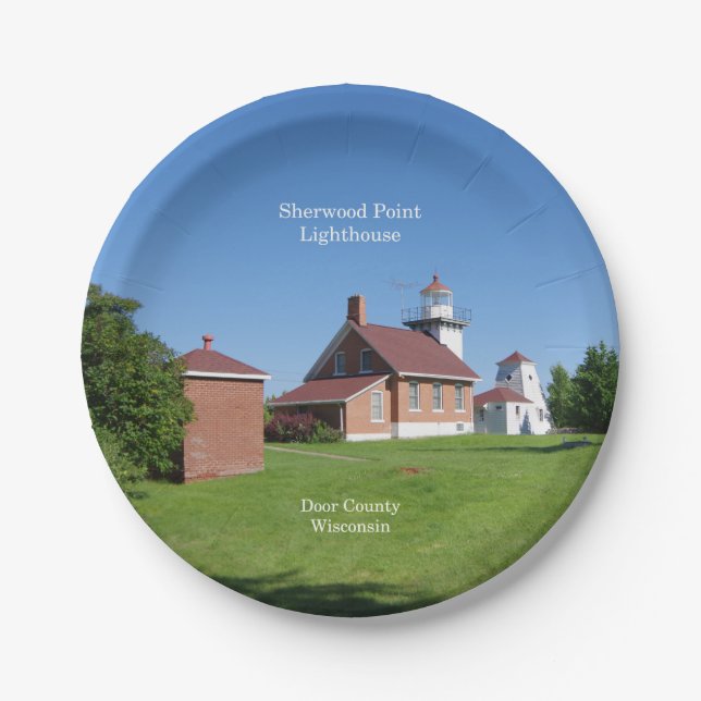 Sherwood Point Lighthouse paper plate (Front)
