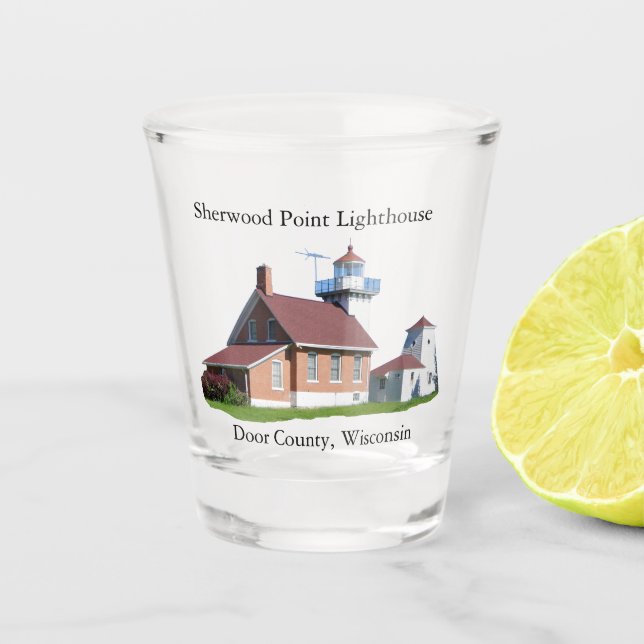 Sherwood Point Lighthouse shot glass (Front)