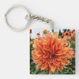 Sherwood's Peach Dahlia Keychain