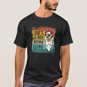 She's a Bad Momma Llama For Women Animal Retro T-Shirt