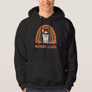 She's A Bad Momma Llama Rainbow  Mama Mother's Day Hoodie