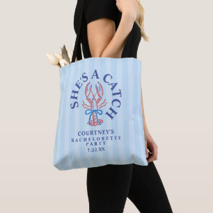 She's A Catch Summer Coastal Bachelorette Party Tote Bag