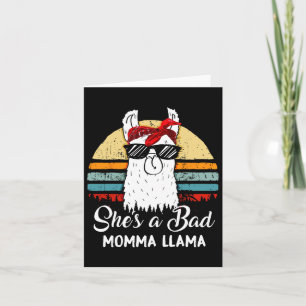 She's A D Momma Llama Funny Retro Vintage Mama  Card