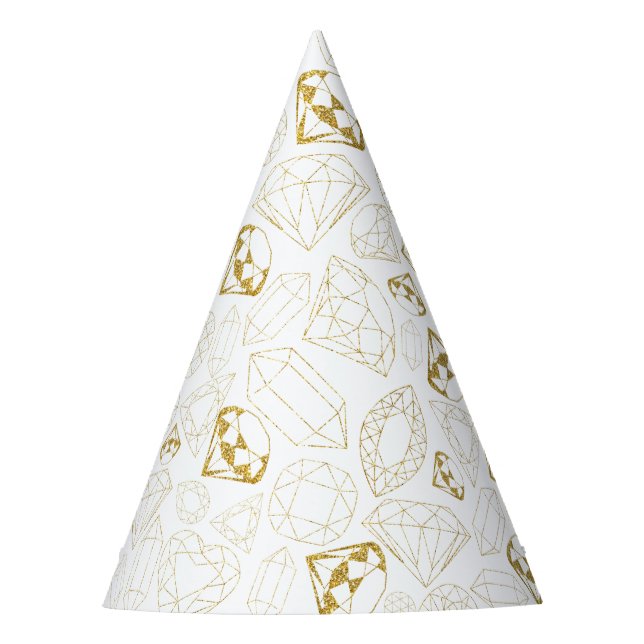 She's A Gem Birthday Party Hat in Glitter Gold (Front)