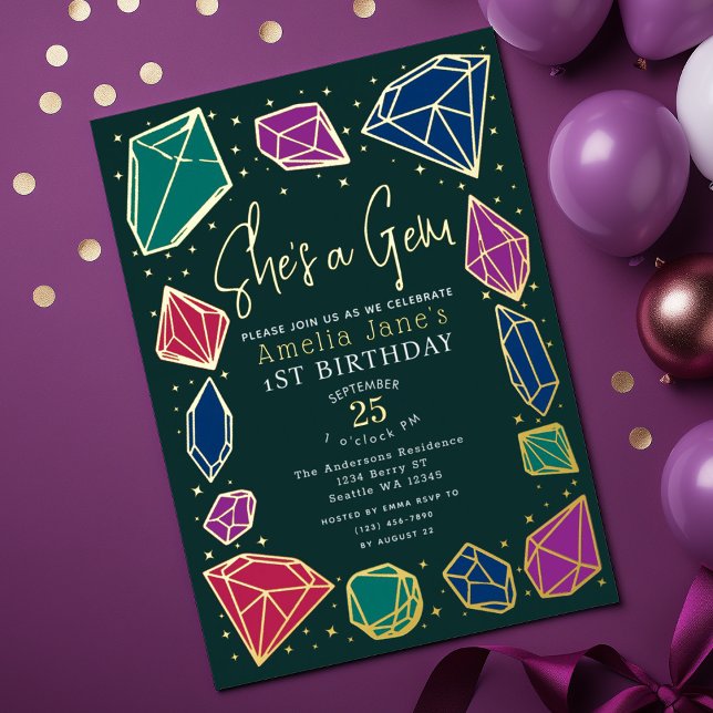 She's a Gem Crystals Gemstone Geology Kid Birthday (Creator Uploaded)