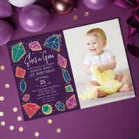 She's a Gem Crystals Gemstone Kid Photo Birthday