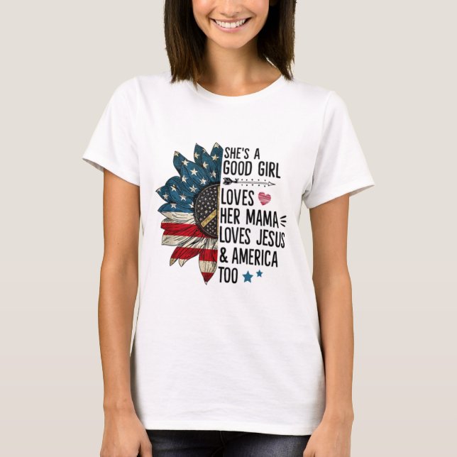 She's a good girl loves her mama hippie T-Shirt (Front)