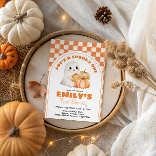 She's A Spooky One Ghost 1st Birthday Invite