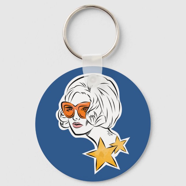 She's a Star Retro Style Keychain (Front)