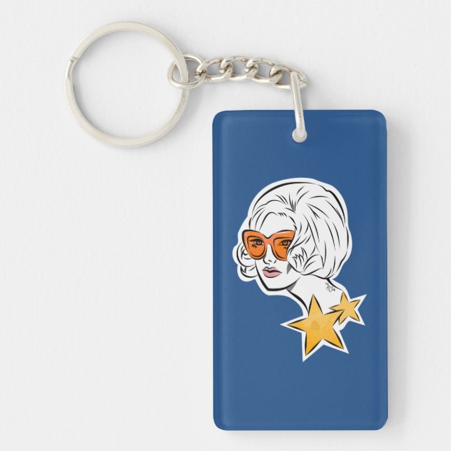 She's a Star Retro Style Keychain (Front)