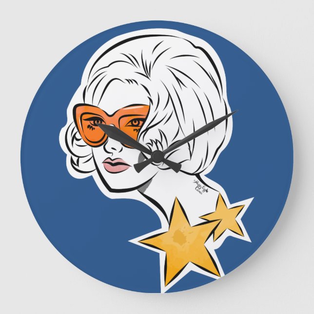 She's a Star Retro Style Large Clock (Front)
