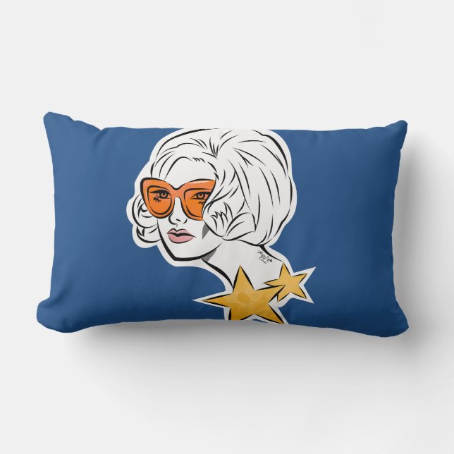 She's a Star Retro Style Lumbar Pillow (Front)