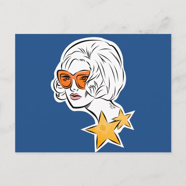 She's a Star Retro Style Postcard (Front)