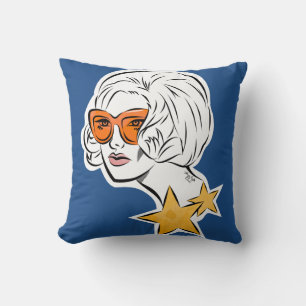 She's a Star Retro Style Throw Pillow