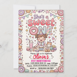 She's a Sweet One Birthday Invitation