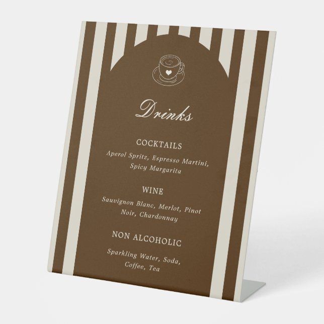 She's A Tini Bit Older Birthday Drinks Menu Pedestal Sign (Front)