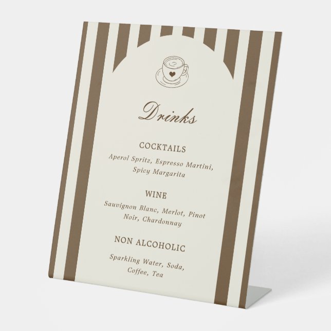 She's A Tini Bit Older Birthday Drinks Menu Pedestal Sign (Front)