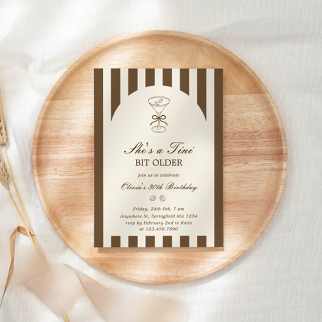 She's A Tini Bit Older Coffee Martini Birthday Invitation (Creator Uploaded)