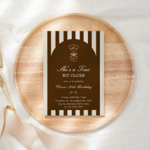 She's A Tini Bit Older Coffee Martini Birthday Invitation