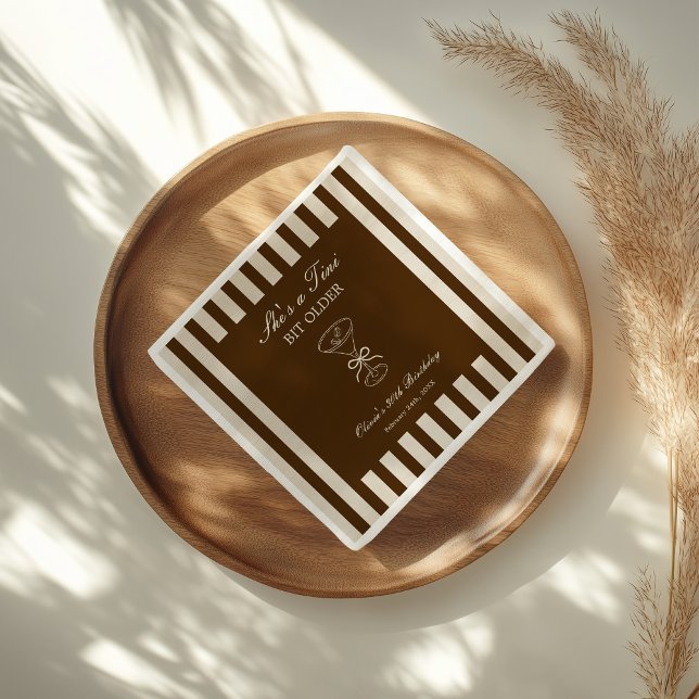 She's A Tini Bit Older Coffee Martini Birthday Napkin (Creator Uploaded)