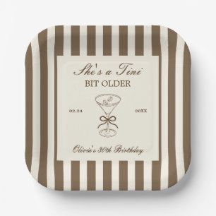 She's A Tini Bit Older Coffee Martini Birthday Paper Plate