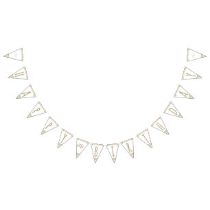 She's A Wild One Monogram Happy Birthday Bunting Flags