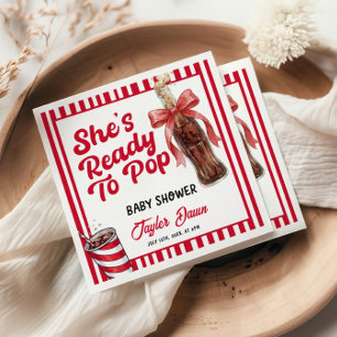 She's about to pop Baby Shower Napkin