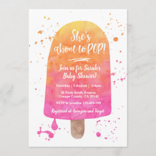 She's about to POP Baby Shower Popsicle Invitation