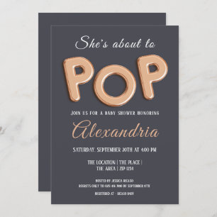 Shes About To Pop Baby Shower Unisex Invitation