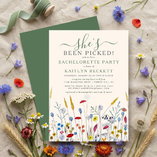 She's Been Picked! Wildflower Meadow Bachelorette Invitation