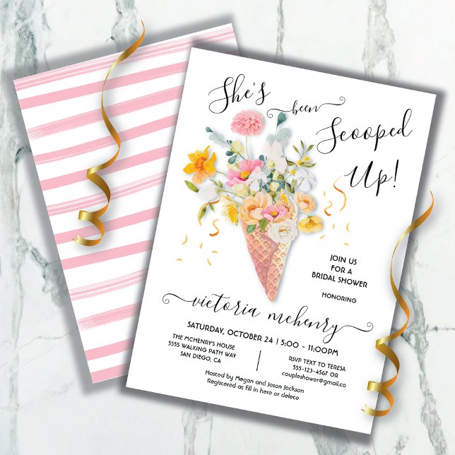 She's been scooped up Bouquet Bridal Shower Invitation (Creator Uploaded)