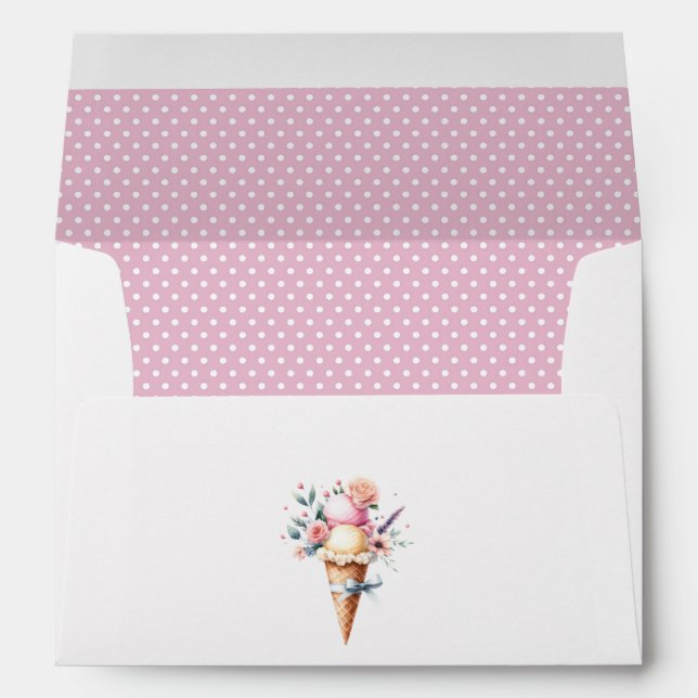 "She's Been Scooped Up" Bridal Shower Envelope (Back (Bottom))