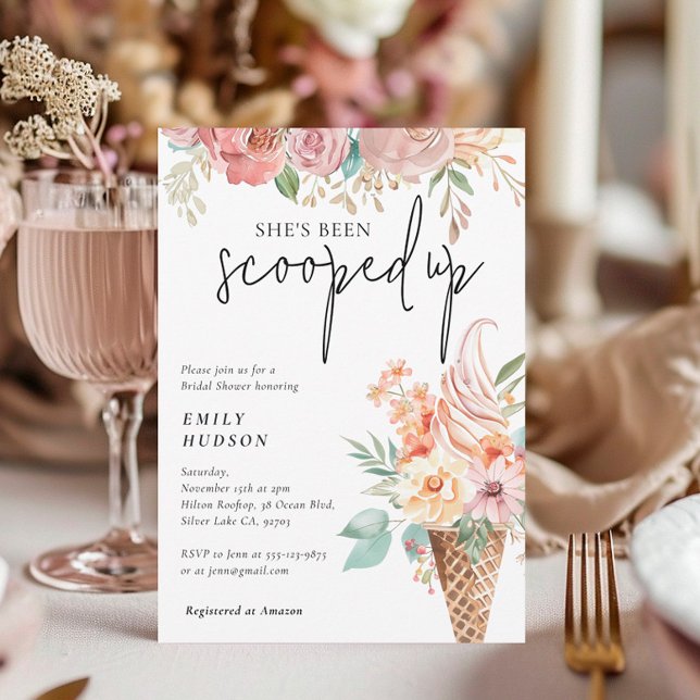 She's Been Scooped Up Bridal Shower Invitation (Creator Uploaded)