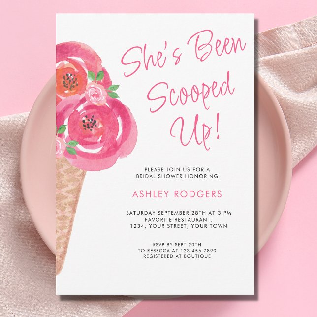 She's Been Scooped Up Bridal Shower Invitation (Creator Uploaded)
