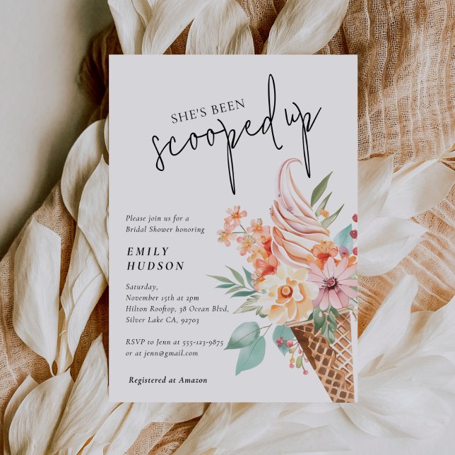 She's Been Scooped Up Bridal Shower Invitation (Creator Uploaded)
