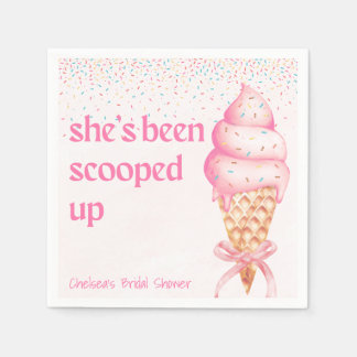 She's Been Scooped Up Bridal Shower Napkins