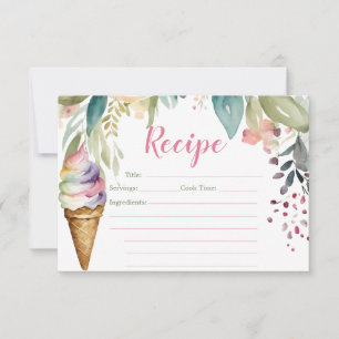 She's Been Scooped Up Bridal Shower Recipe Card