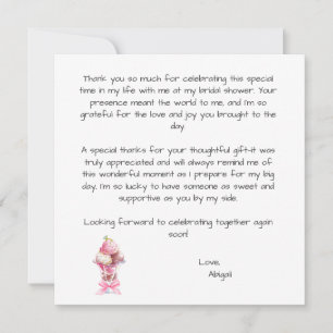 SHE'S BEEN SCOOPED UP BRIDAL SHOWER THANK YOU CARD