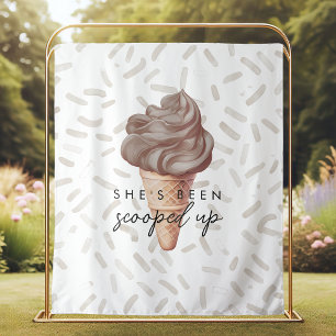 She's Been Scooped Up Chocolate Bridal Backdrop Tapestry